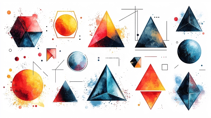 高清大图下载【趣麦麦图】水彩几何图形