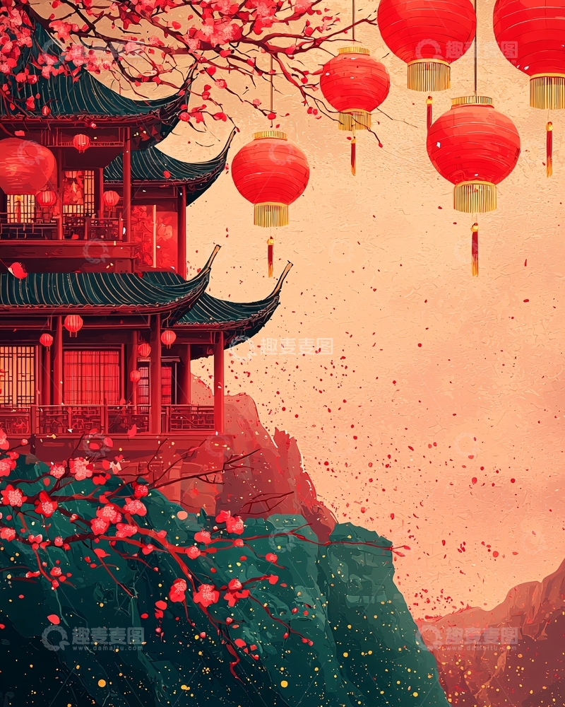 高清大图下载【趣麦麦图】红楼山顶