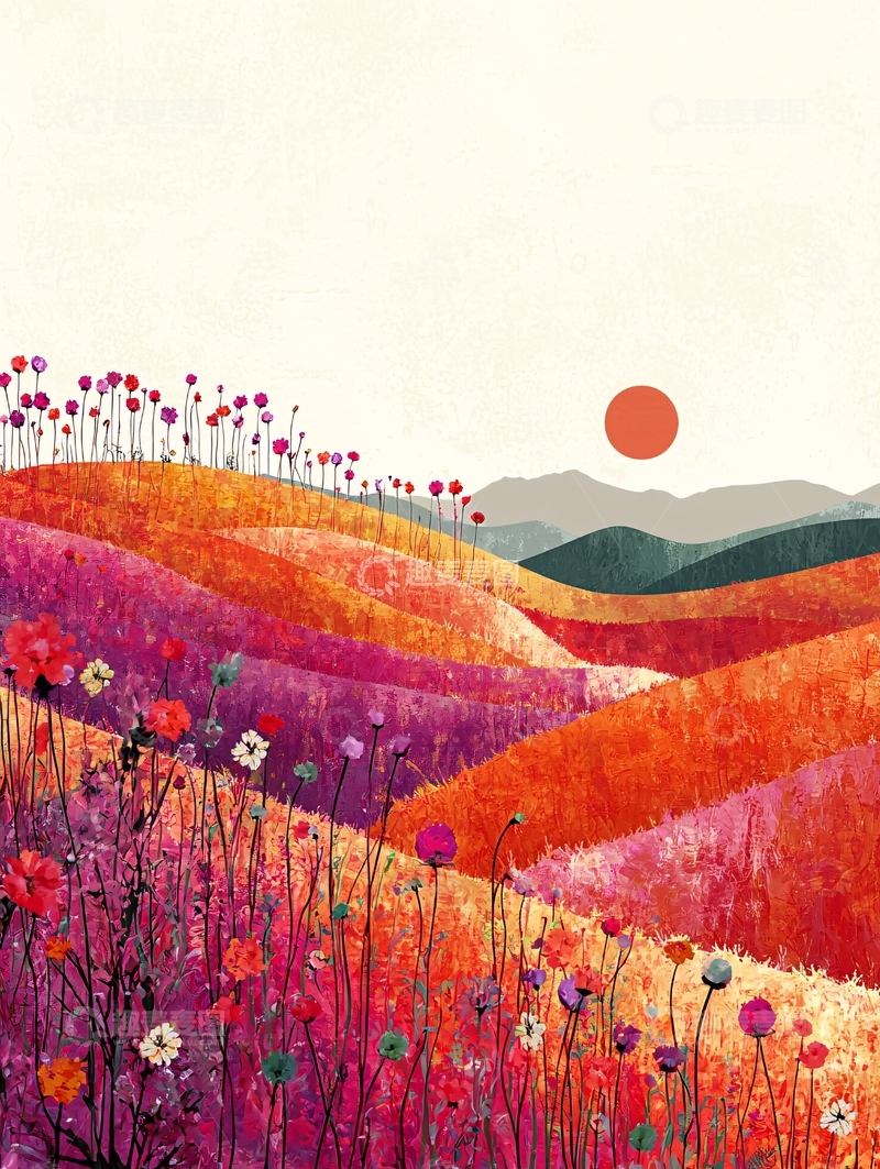 高清大图下载【趣麦麦图】抽象田园风光