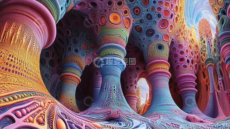 高清大图下载【趣麦麦图】色彩斑斓的奇幻洞穴
