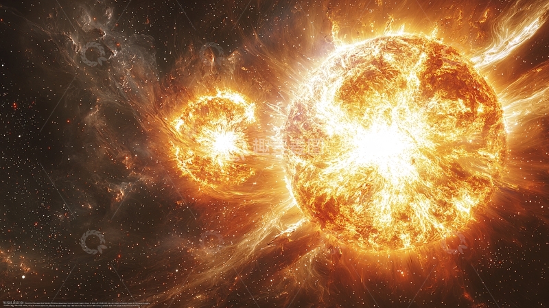 高清大图下载【趣麦麦图】宇宙恒星碰撞