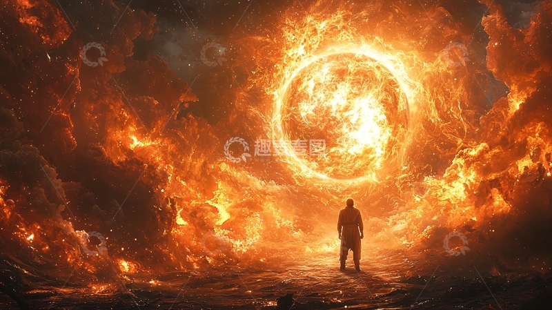 高清大图下载【趣麦麦图】火焰星球