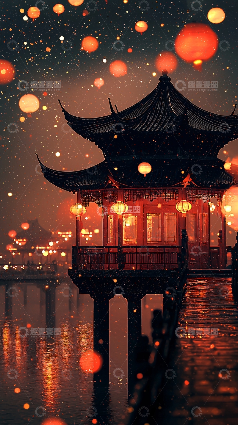 高清大图下载【趣麦麦图】古风夜景11