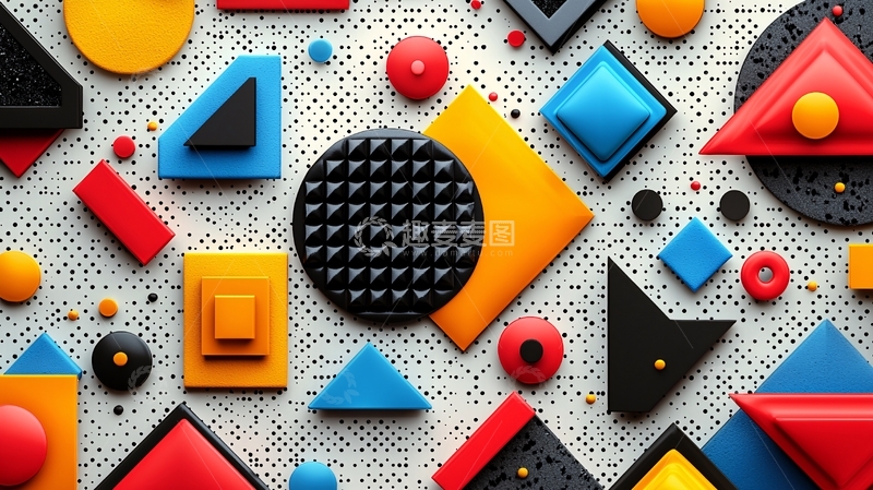 高清大图下载【趣麦麦图】彩色几何图形背景