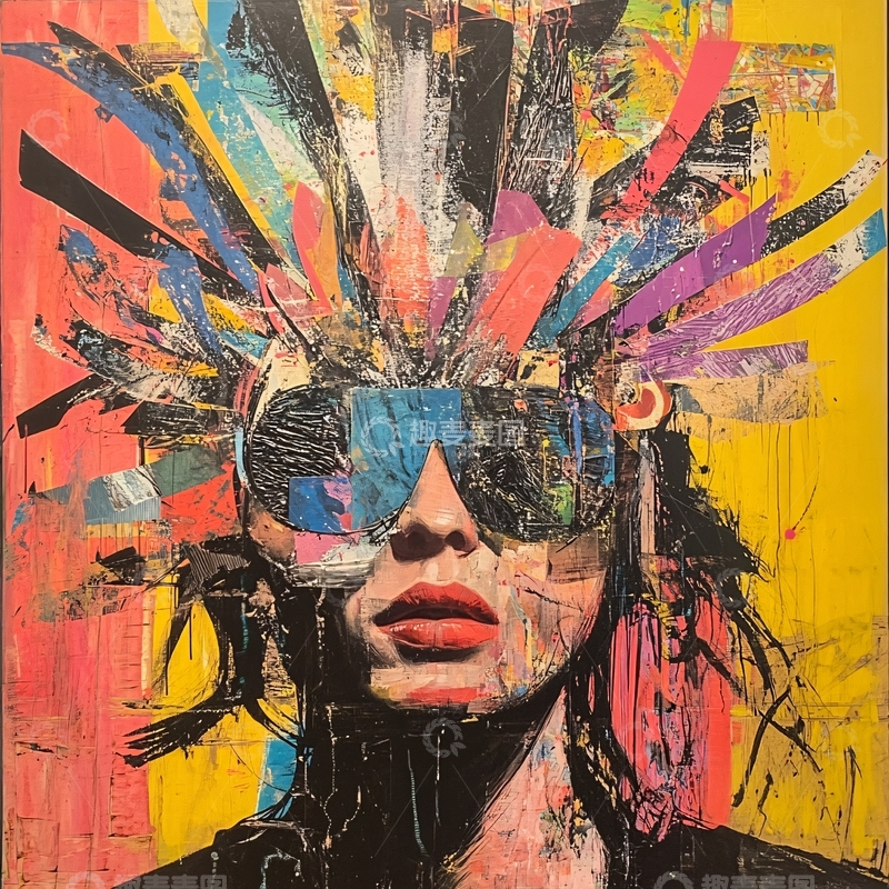 高清大图下载【趣麦麦图】多彩拼贴画