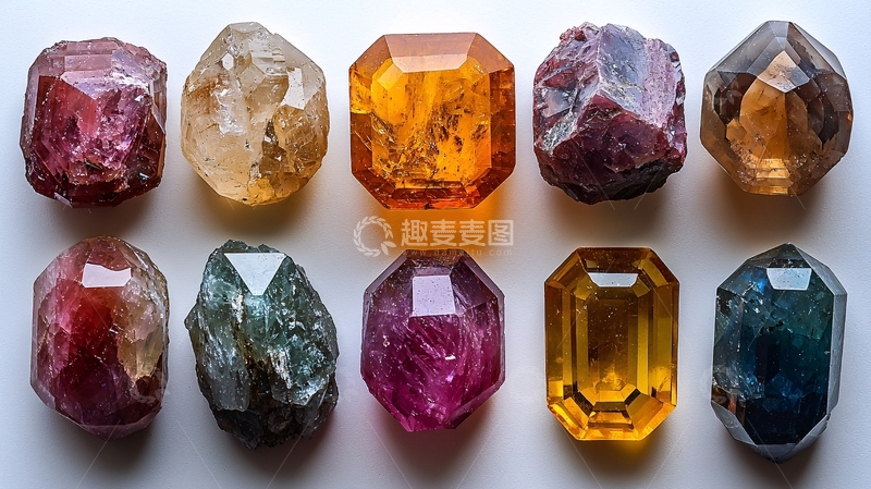 高清大图下载【趣麦麦图】彩色宝石原石