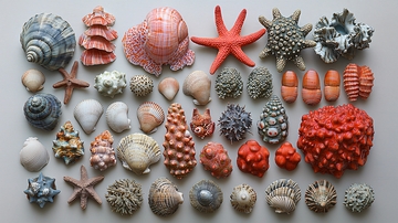 各种贝壳和海星
