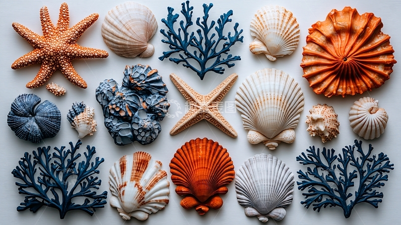 高清大图下载【趣麦麦图】海星贝壳珊瑚摆件
