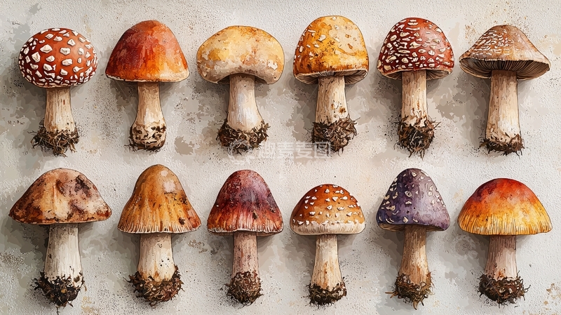 高清大图下载【趣麦麦图】彩色蘑菇