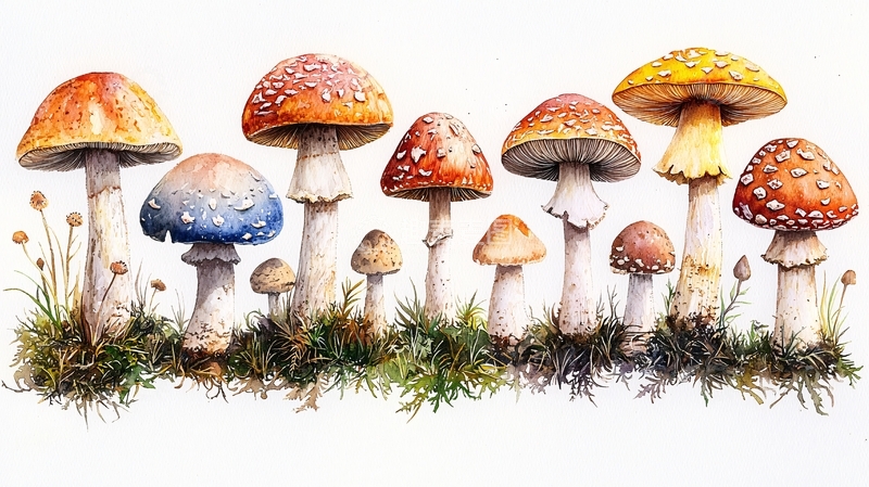 高清大图下载【趣麦麦图】水彩画蘑菇