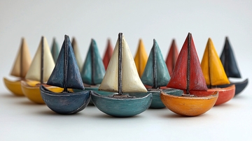 彩色陶瓷小帆船