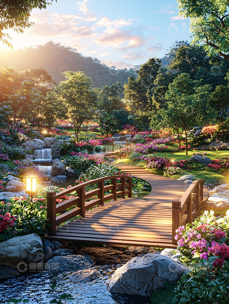 高清大图下载【趣麦麦图】日式花园的唯美景色