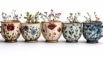 手绘马克杯花盆