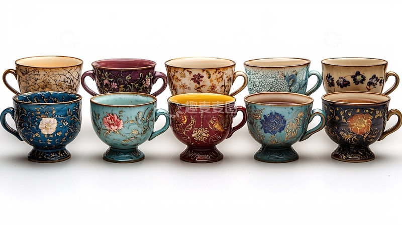 高清大图下载【趣麦麦图】手绘陶瓷马克杯套装