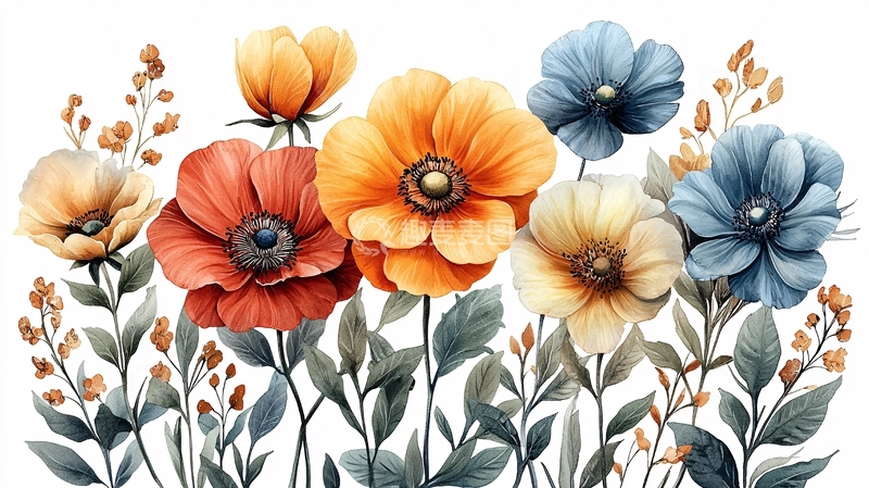 高清大图下载【趣麦麦图】水彩花卉35
