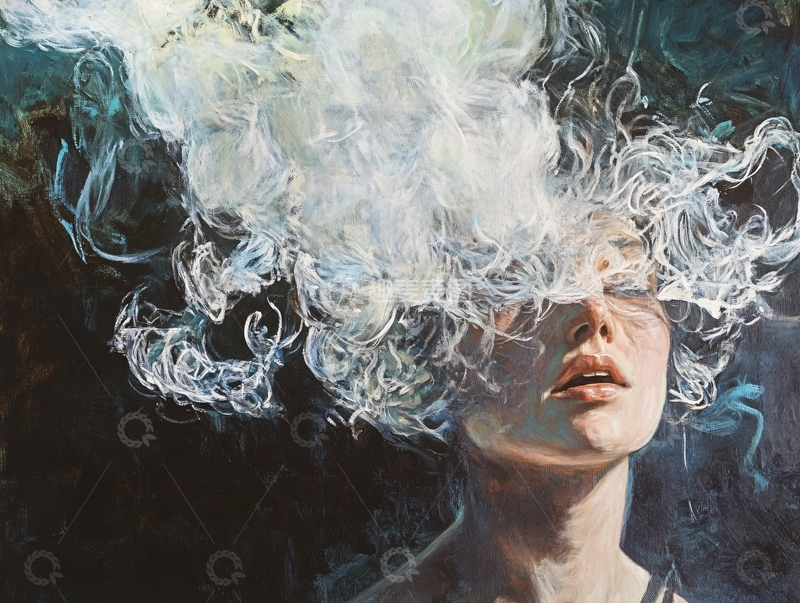 高清大图下载【趣麦麦图】梦幻女子烟雾缭绕