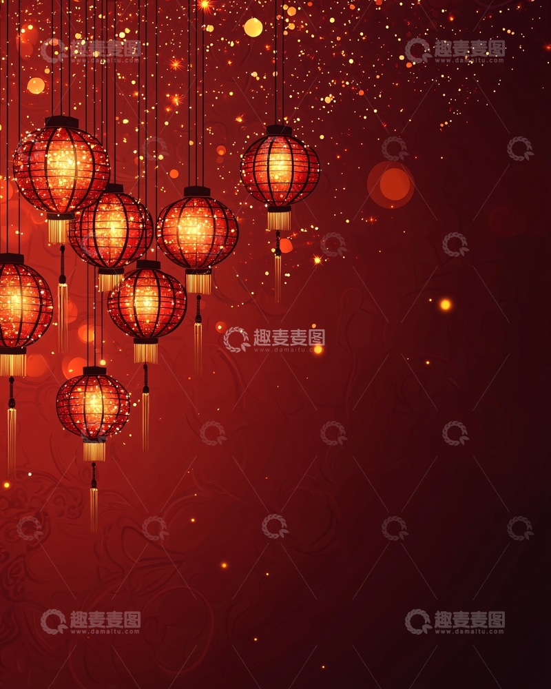 高清大图下载【趣麦麦图】红灯笼背景