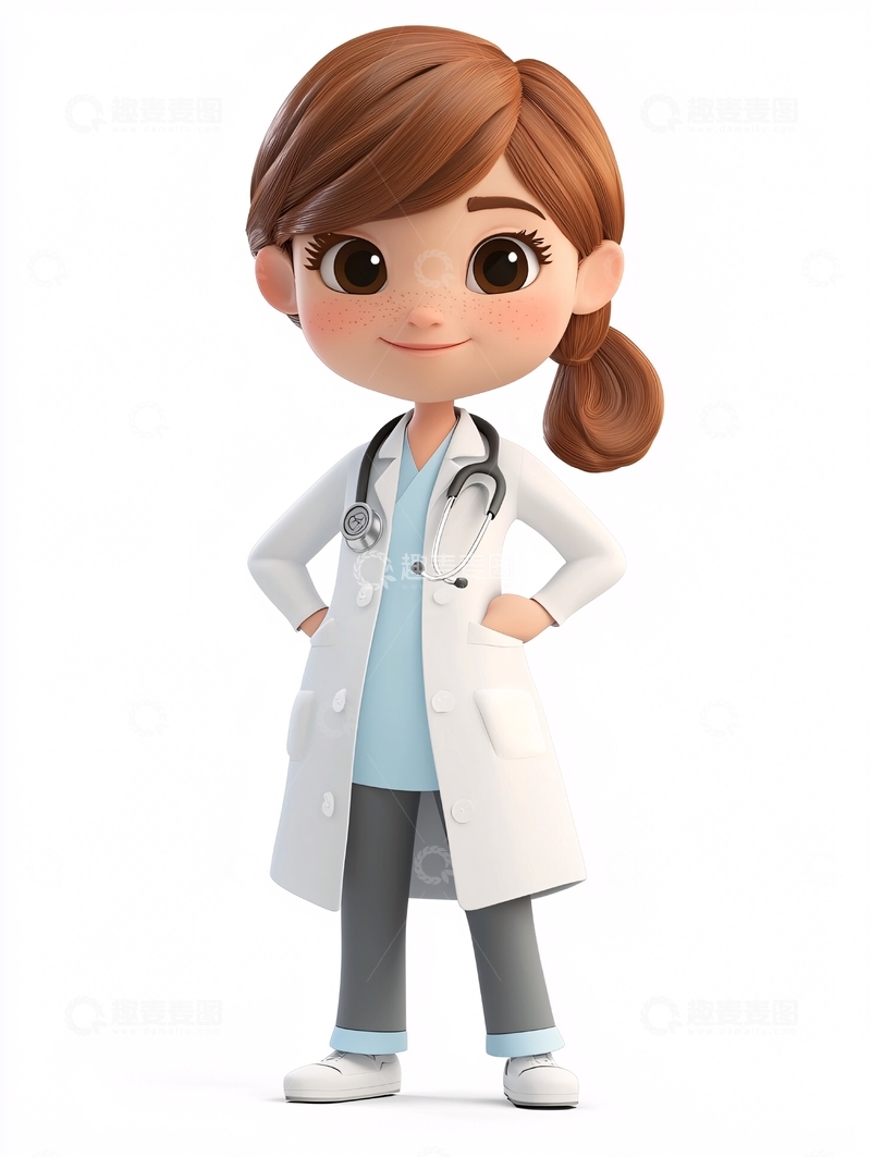 高清大图下载【趣麦麦图】卡通女医生