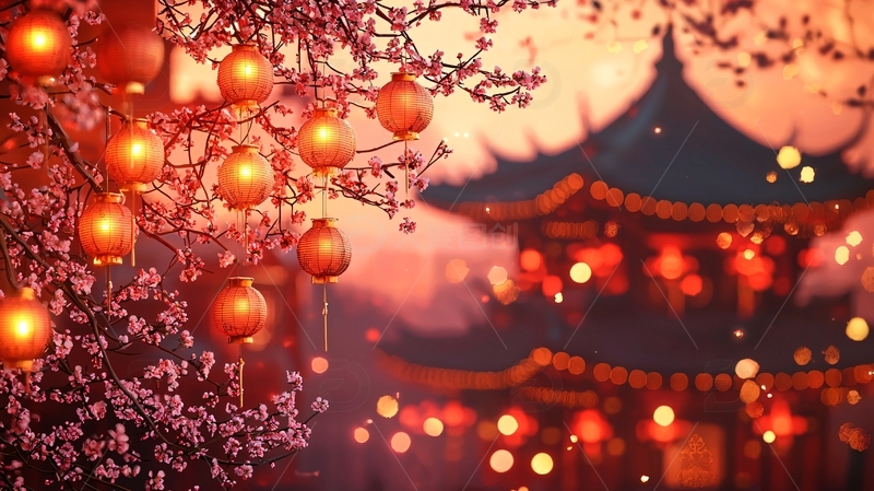 高清大图下载【趣麦麦图】节日气氛浓厚的中国风场景