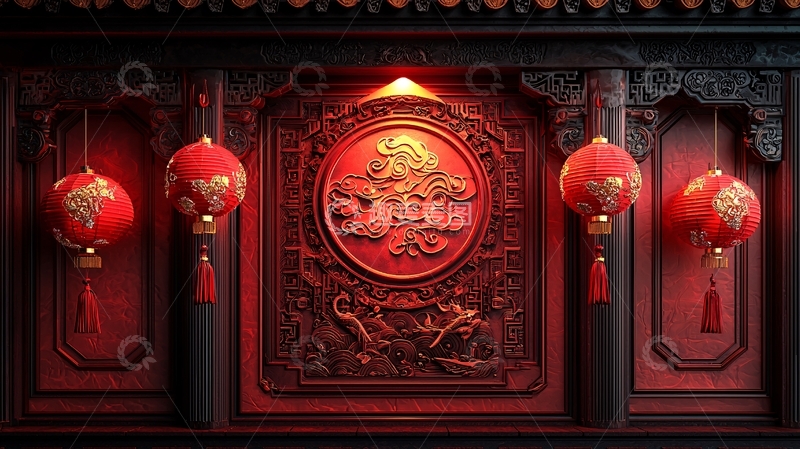 高清大图下载【趣麦麦图】中式屏风