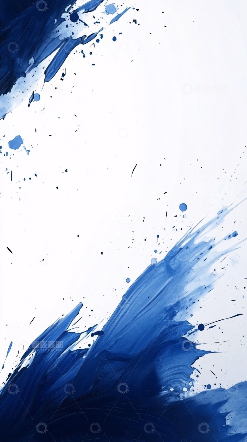 高清大图下载【趣麦麦图】蓝色水墨画