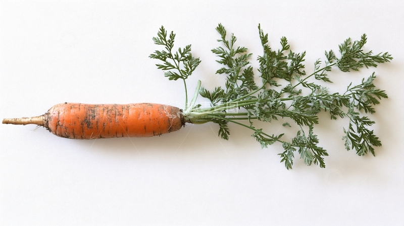 高清大图下载【趣麦麦图】新鲜胡萝卜带泥土和绿叶