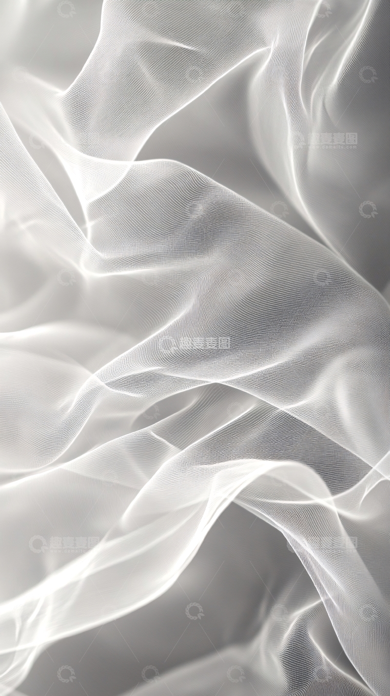 高清大图下载【趣麦麦图】轻柔飘逸的白色薄纱
