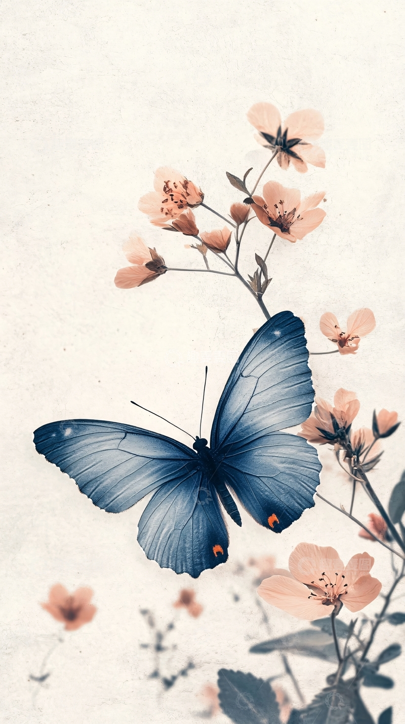 高清大图下载【趣麦麦图】蓝色蝴蝶