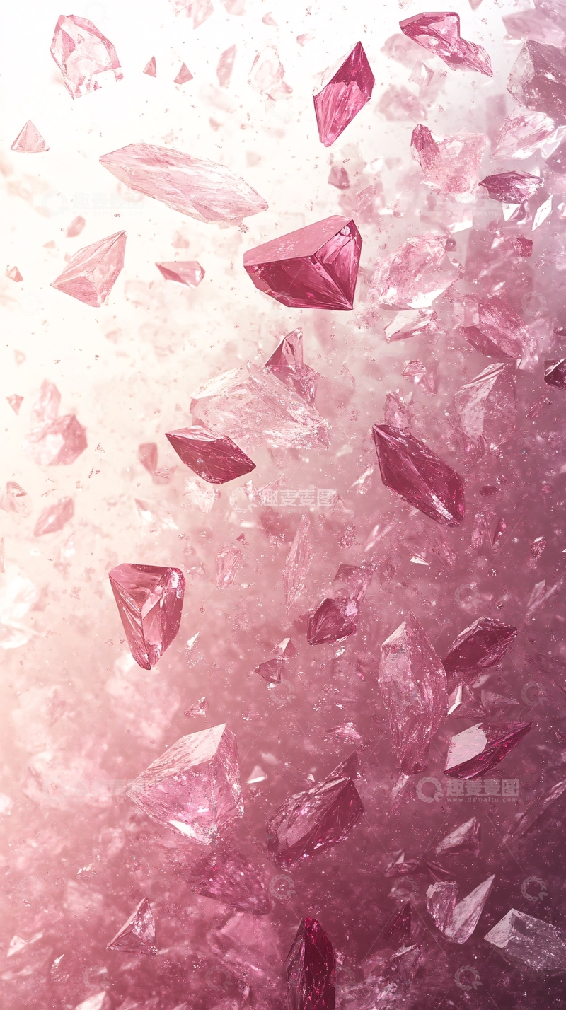 高清大图下载【趣麦麦图】-粉色水晶碎片