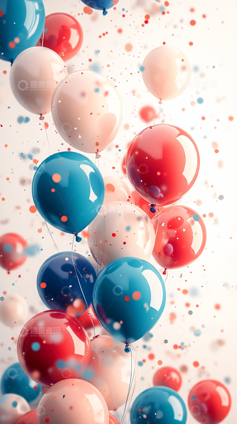 高清大图下载【趣麦麦图】彩色气球背景