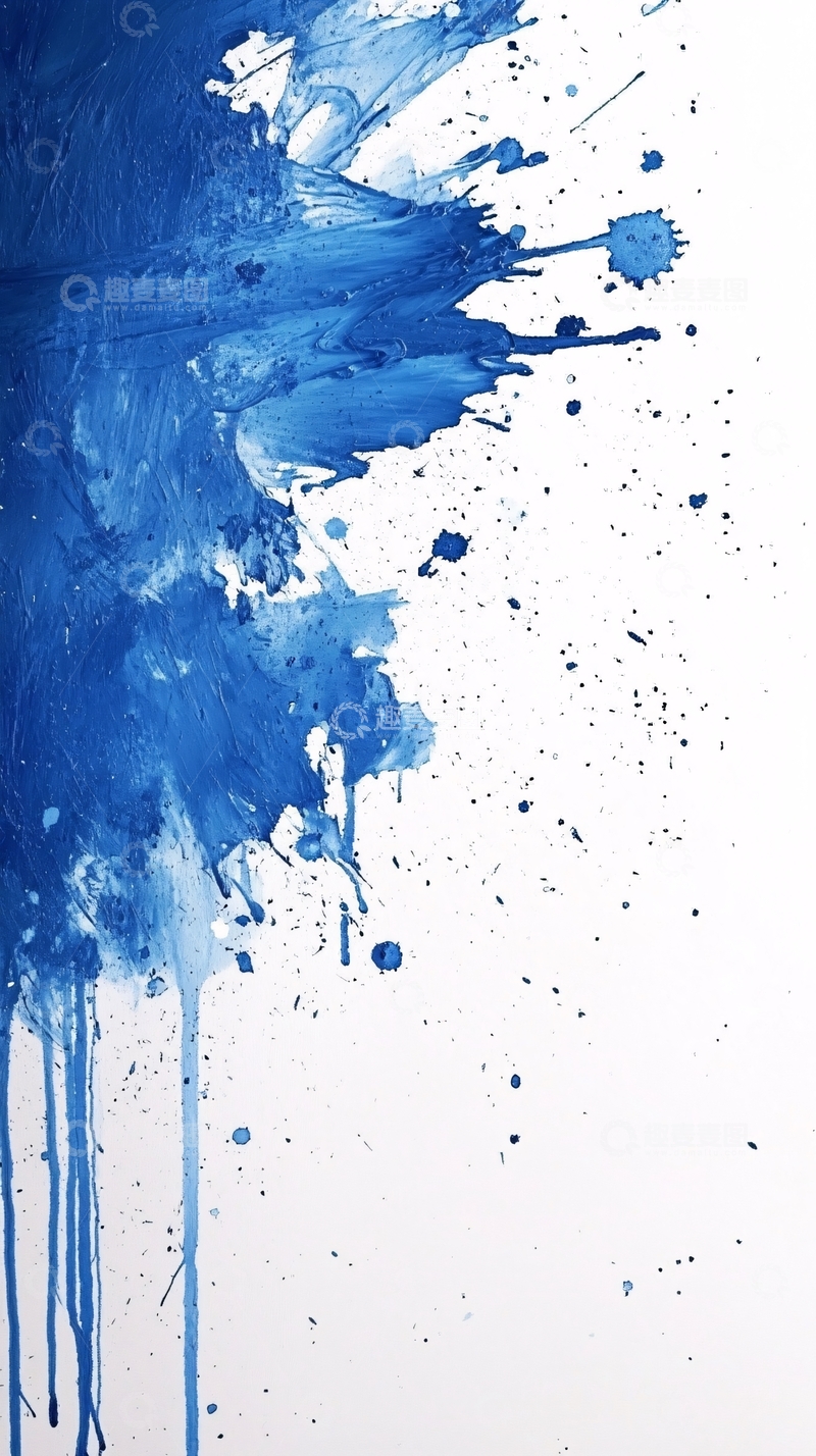 高清大图下载【趣麦麦图】蓝色油漆飞溅