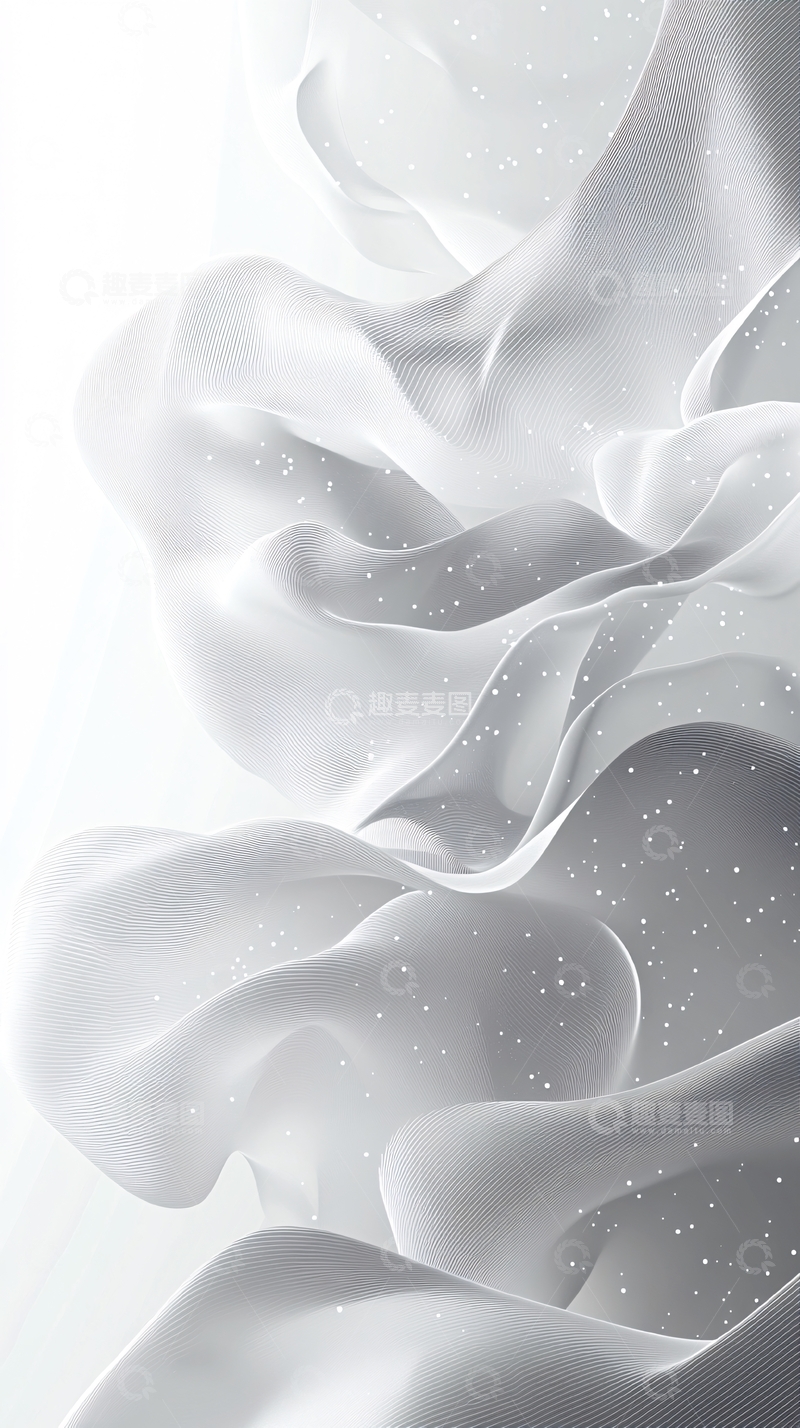 高清大图下载【趣麦麦图】轻柔飘逸的白色丝绸质感