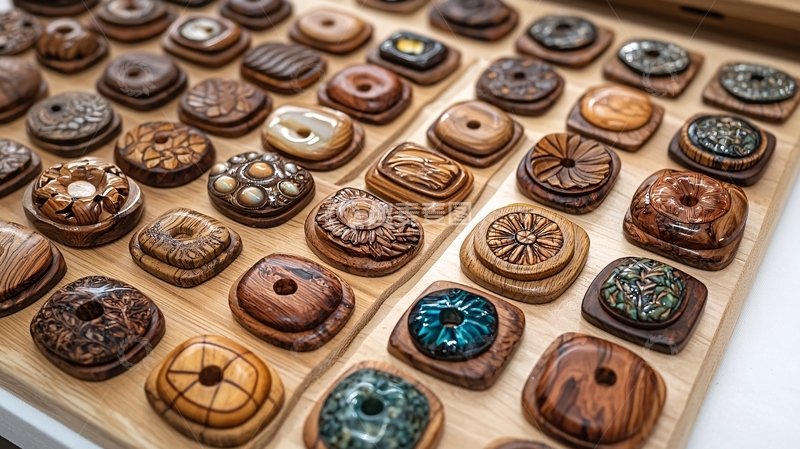 高清大图下载【趣麦麦图】木质纽扣