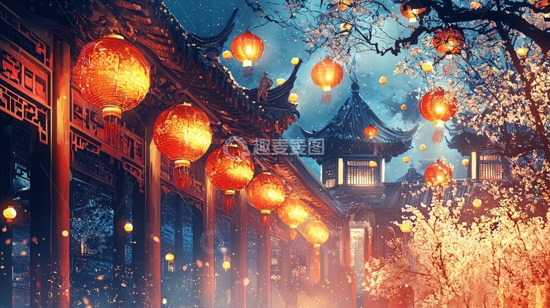 高清大图下载【趣麦麦图】古风夜景15