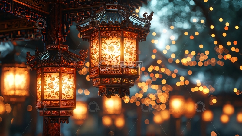 高清大图下载【趣麦麦图】中式宫灯