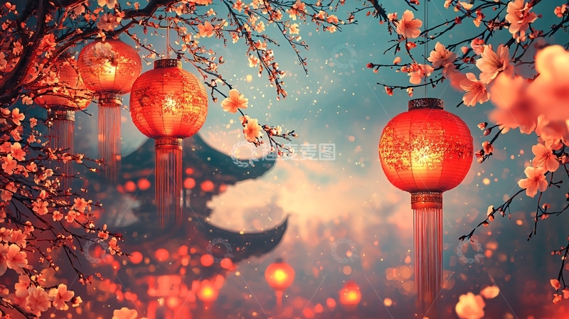 高清大图下载【趣麦麦图】中国风灯笼