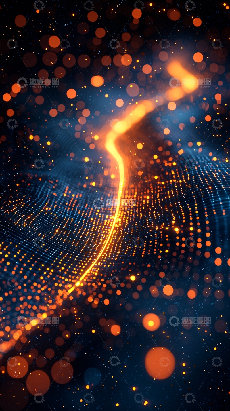 高清大图下载【趣麦麦图】光线粒子波浪