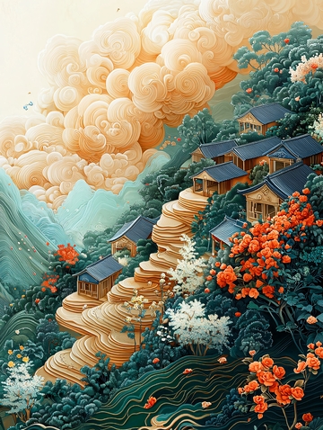 中国风山水画