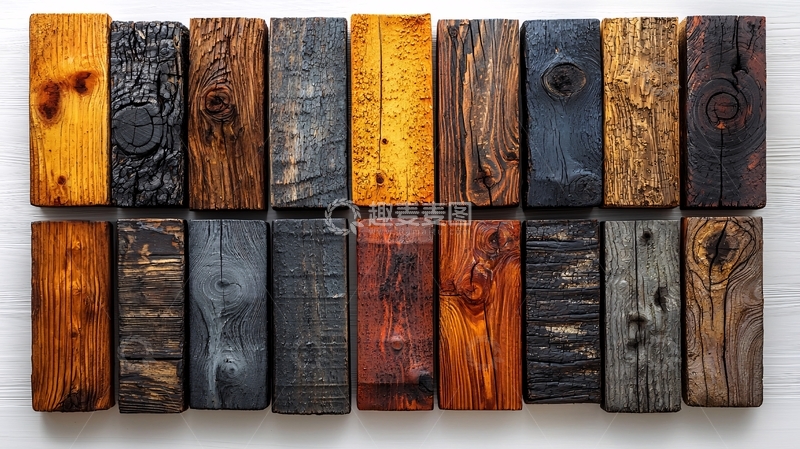 高清大图下载【趣麦麦图】烧焦木块色卡