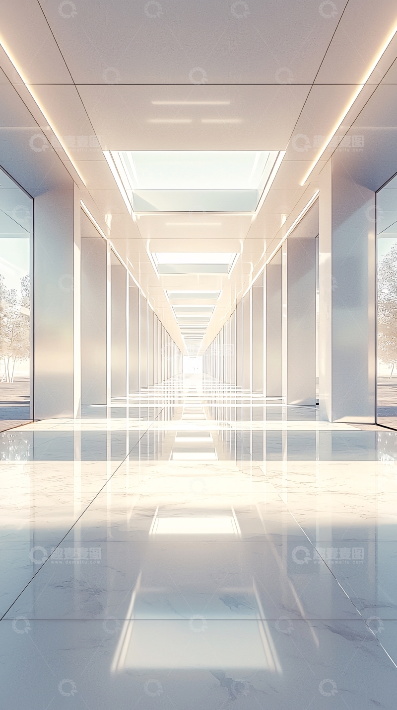 高清大图下载【趣麦麦图】现代简约长廊透光设计