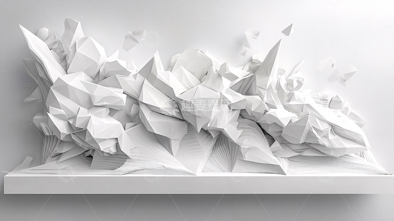 高清大图下载【趣麦麦图】抽象白色几何雕塑