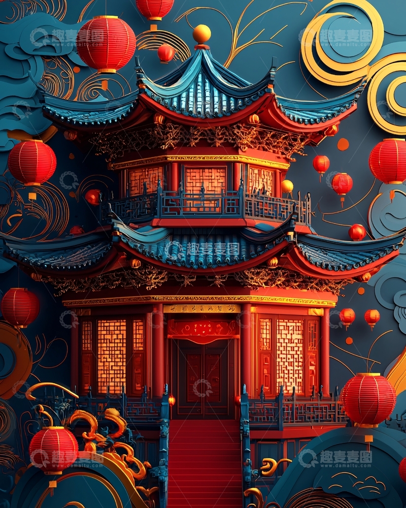 高清大图下载【趣麦麦图】中式建筑