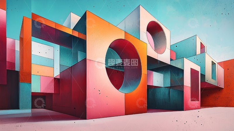高清大图下载【趣麦麦图】抽象几何建筑