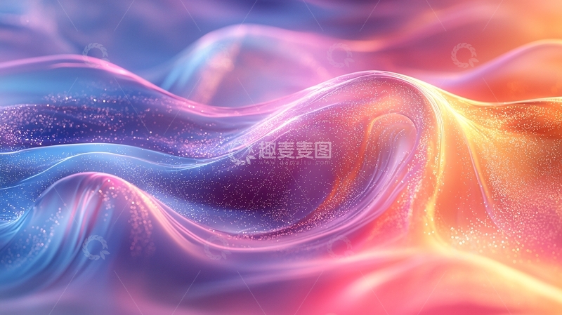 高清大图下载【趣麦麦图】梦幻般色彩流动的丝绸质感