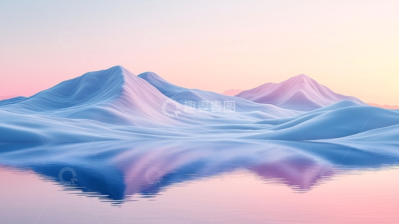 高清大图下载【趣麦麦图】梦幻蓝色山脉