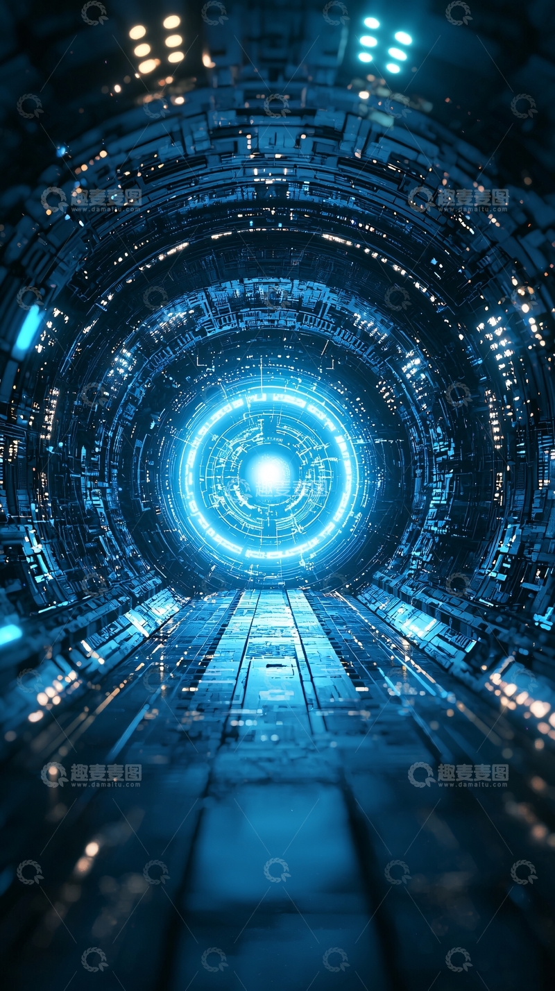 高清大图下载【趣麦麦图】科幻未来科技隧道