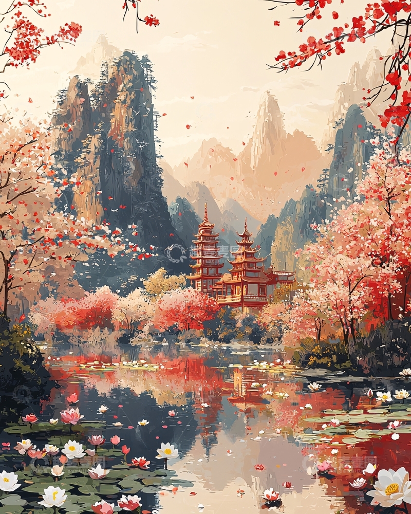 高清大图下载【趣麦麦图】水墨山水画554