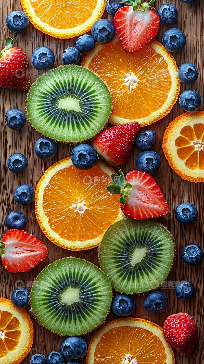 高清大图下载【趣麦麦图】新鲜水果切片拼贴