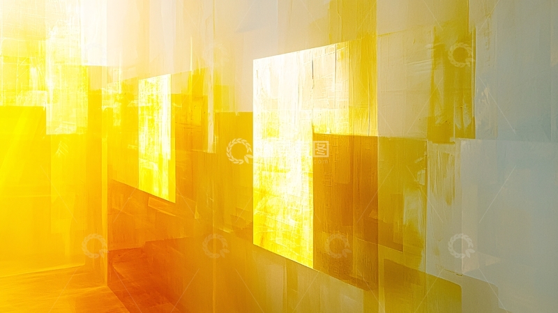 高清大图下载【趣麦麦图】阳光照射下的抽象黄色建筑