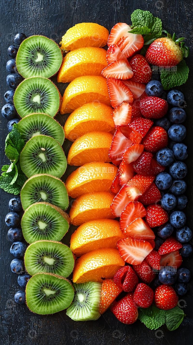 高清大图下载【趣麦麦图】水果拼盘色彩鲜艳